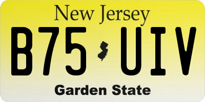 NJ license plate B75UIV