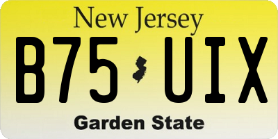 NJ license plate B75UIX