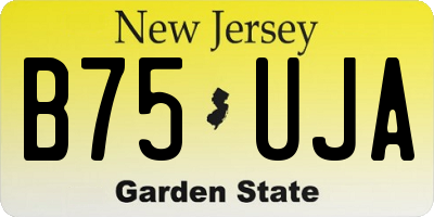 NJ license plate B75UJA