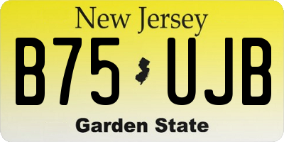 NJ license plate B75UJB