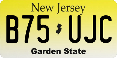 NJ license plate B75UJC