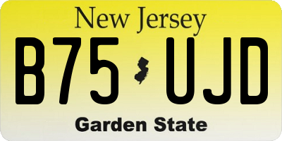 NJ license plate B75UJD