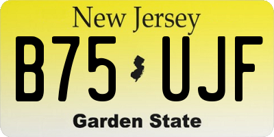 NJ license plate B75UJF