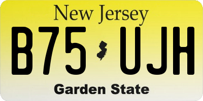 NJ license plate B75UJH