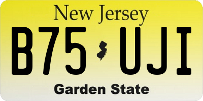 NJ license plate B75UJI