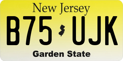 NJ license plate B75UJK