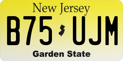 NJ license plate B75UJM