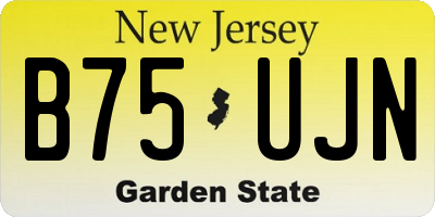 NJ license plate B75UJN