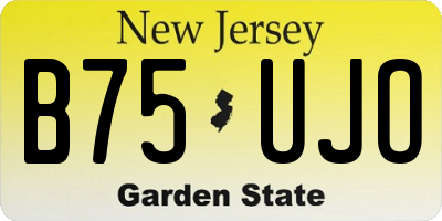 NJ license plate B75UJO