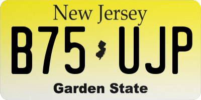 NJ license plate B75UJP
