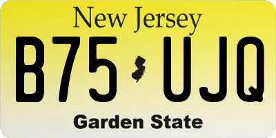 NJ license plate B75UJQ