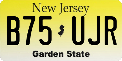 NJ license plate B75UJR