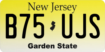 NJ license plate B75UJS