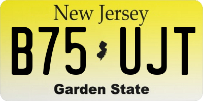 NJ license plate B75UJT