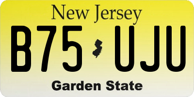 NJ license plate B75UJU