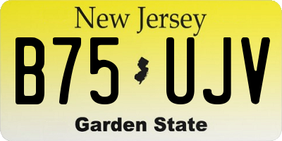 NJ license plate B75UJV