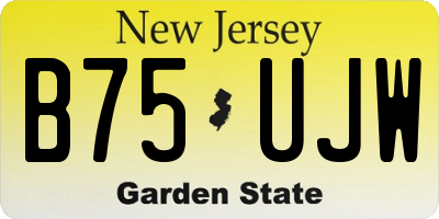 NJ license plate B75UJW