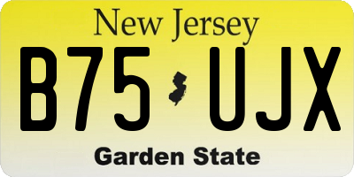 NJ license plate B75UJX