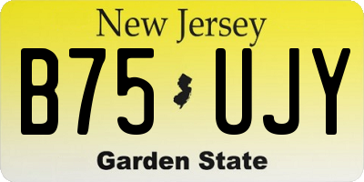NJ license plate B75UJY