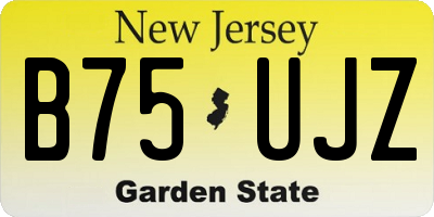 NJ license plate B75UJZ