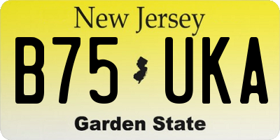 NJ license plate B75UKA