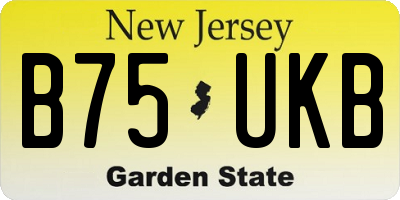 NJ license plate B75UKB