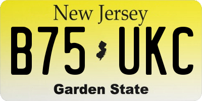 NJ license plate B75UKC