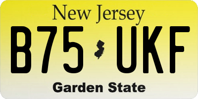 NJ license plate B75UKF