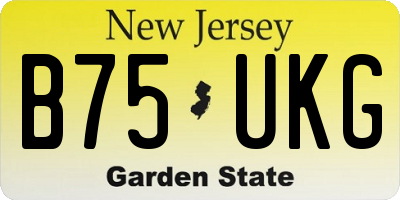 NJ license plate B75UKG