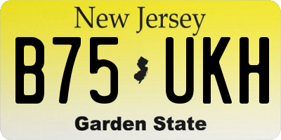 NJ license plate B75UKH