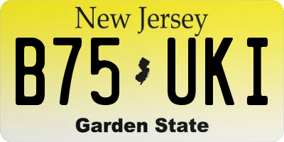 NJ license plate B75UKI