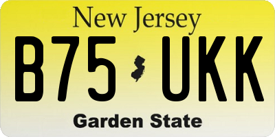 NJ license plate B75UKK