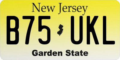 NJ license plate B75UKL