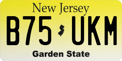 NJ license plate B75UKM