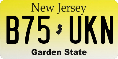 NJ license plate B75UKN