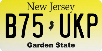 NJ license plate B75UKP