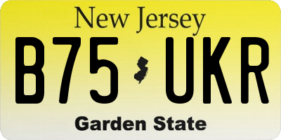 NJ license plate B75UKR