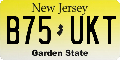 NJ license plate B75UKT