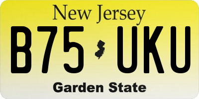 NJ license plate B75UKU