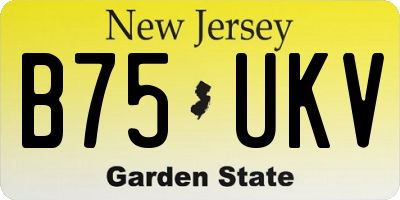 NJ license plate B75UKV
