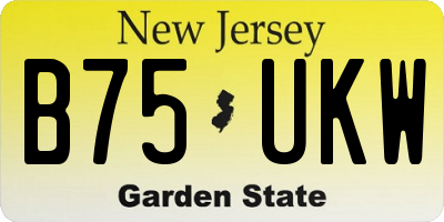 NJ license plate B75UKW