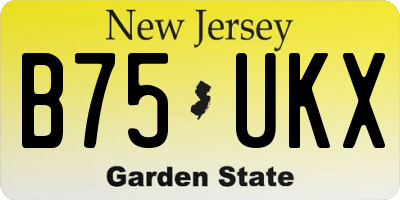NJ license plate B75UKX