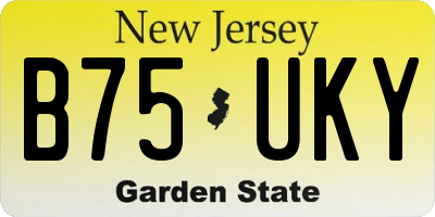 NJ license plate B75UKY