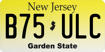 NJ license plate B75ULC