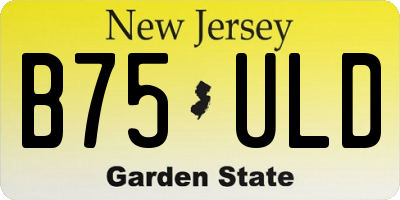 NJ license plate B75ULD