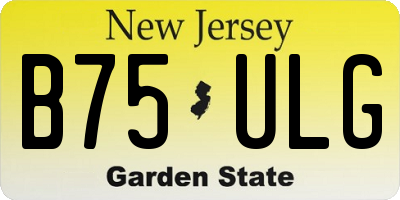 NJ license plate B75ULG