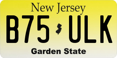 NJ license plate B75ULK