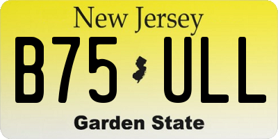 NJ license plate B75ULL