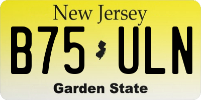 NJ license plate B75ULN