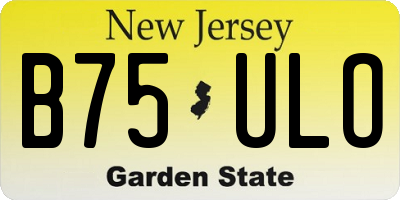 NJ license plate B75ULO